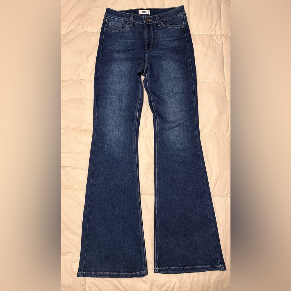Just Black Denim Dark Indigo Flare Wide-Leg Jeans